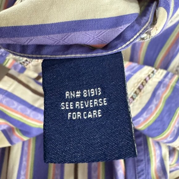 Robert Graham Button Front Shirt Mens Large Striped Long‎ Sleeve TP-3353 - Picture 11 of 12